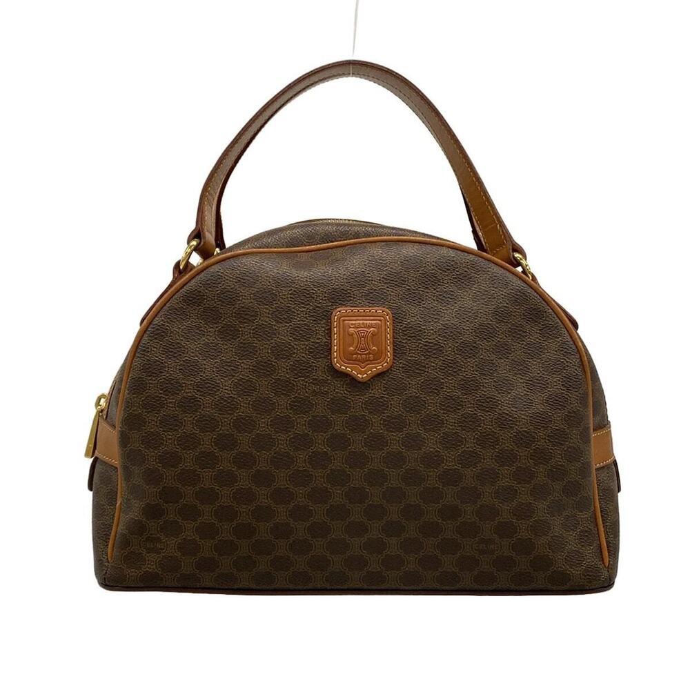 CELINE Macadam handbag dark brown leather
